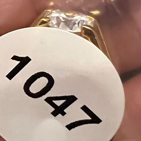 Vintage Solitaire Diamond 14k overlay HGE Lind GFJ Gold Ring Size 9 1047 - Picture 8 of 8